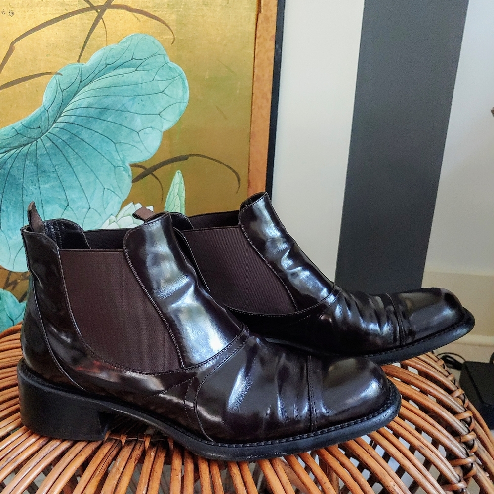 Prada Brown Calf Bootie - Picture 1 of 7